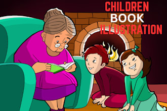 draw children story book cover storybook illustration kdp amazon cover art