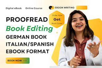 proofread, format, edit any italian spanish german ebook, KDP book formatting