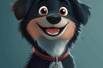cute disney style cartoon portrait