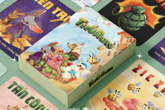 design, develop, create custom card game, tcg, board game, card art, game rules