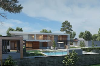 redesign israel villa, residential home,living room interior,backyard,golf space