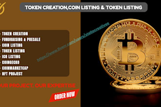 create token on any blockchain and get it listed on coinmarketcap, coingecko etc