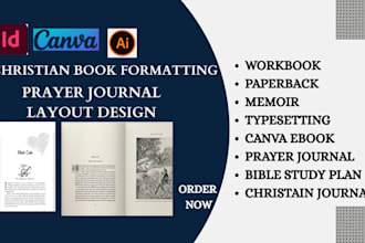 design format christian ebooks prayer journal book planner typesetting layout