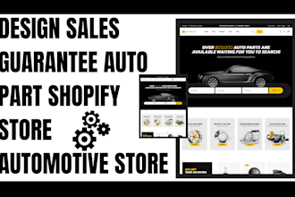 design sales guarantee auto part shopify store automotive store ymm website