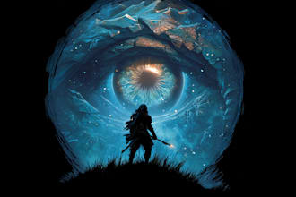 draw a awesome rpg fantasy or sci fi logo for you