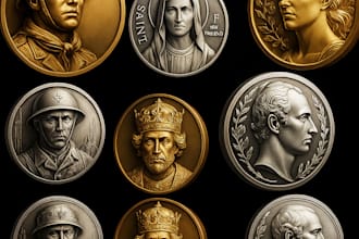 sculpt 3d bas relief, coin, cnc, bitcoin, nft, medallion coin model in gold
