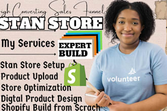 stan store, stan store marketing esty store sales funnel or shopify dropshipping