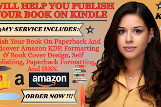 help you publish your book on kindle, paperback and hardcover amazon KDP