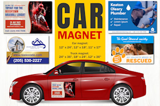 design a professional and eye catching car and truck magnet sign in 6 hours