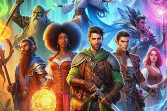 create party and d and d character art illustration for you