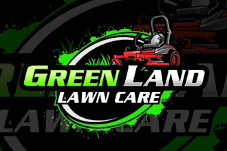 custom landscape logo lawn care, gardening, outdoor and nature brand design