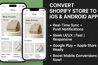 convert your shopify store into a high quality mobile app for ios and andriod
