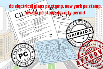 do electrical plans pe stamp, new york pe stamp, nevada pe stamp for city permit