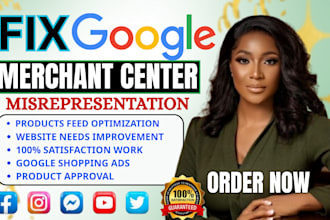 fix google merchant center suspension, shopping ads and misrepresentation issue