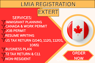 do lmia , work permit in canada, resume, business plan, t2 tax, c11