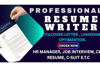 craft you an ats resume, CV, cover letter, linkedin optimization
