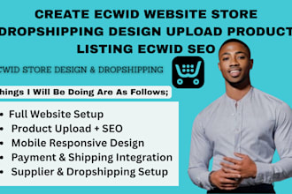 create ecwid website store dropshipping design upload product listing ecwid SEO