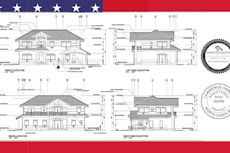 review, stamp florida and california architectural drawing, usa city permit