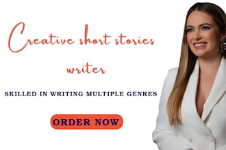 write fictional short stories, script, romance novella as a creative writer