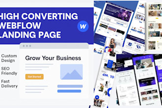 create a professional high converting webflow landing page to grow business