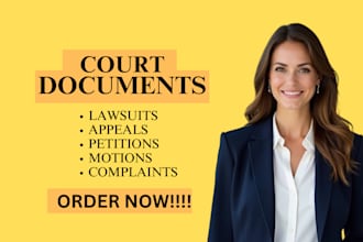 be your lawyer to draft legal motions, petitions, appeals, and legal agreements