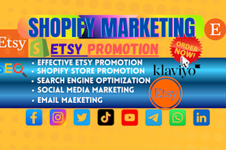 promote etsy shop, shopify promotion, shopify marketing to boost sales, etsy SEO