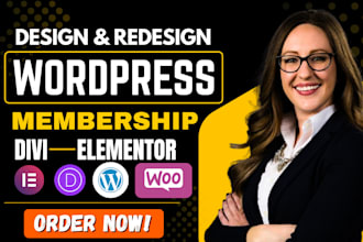 build wordpress membership website, subscription website with payment method