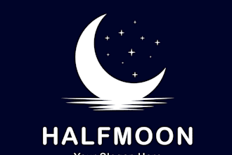 custom moon logo celestial, spiritual, night themed and mystical brand design