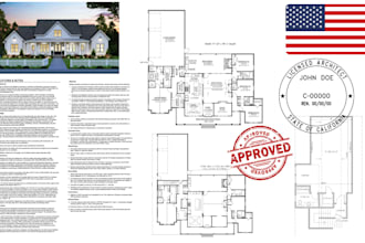 licensed architect, permit drawings for ohio, texas, california architect stamp