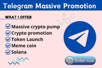 do your crypto token promotion, sol memecoin, nft, ico, web3, telegram promotion