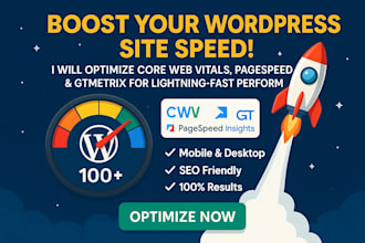 optimize wordpress core web vitals, pagespeed and gtmetrix