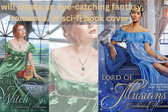 create unique eye catching fantasy, romance, or sci fi book cover