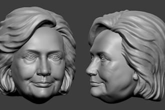 sculpt realistic 3d head model 3d bust 3d face in zbrush for 3d printing