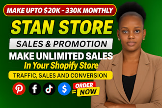 stan store marketing, stan store setup,  stan store sales funnel store promotion
