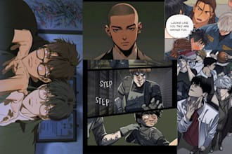 draw  comic, manhwa , webtoon page