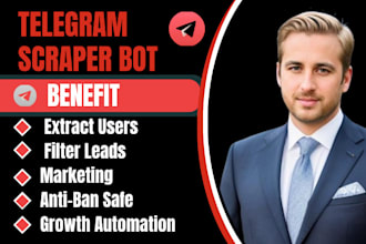 create a  telegram scraper bot to extract group members and leads