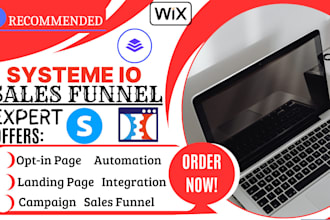 systeme io sales funnel, wix, leadpages, thrivecart, clickfunnels landingpage