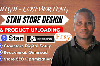 setup digital product on shopify, etsy shop, stan store, beacons ai, gumroad
