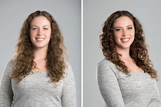 bulk photo editing, portrait, photo retouching and headshot retouch in photoshop