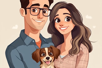 draw you a beautiful portrait in disney cartoon