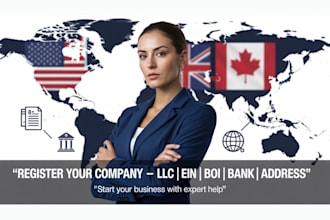 register your llc or ltd, file boi, setup ein, address and bank account