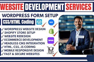 design, redesign wordpress website, wix, business, ecommerce website development