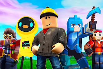 develop roblox game with lua scripting, gui, vfx, npc, ugc, maps, and bug fixing
