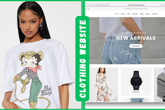 design shopify clothing store, fashion store, or hair extension website