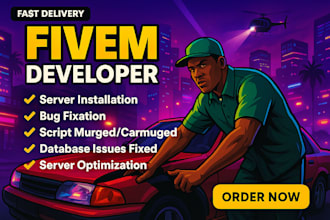 be your fivem developer and fix esx or qbcore server, new scripts, mlos