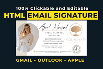 design HTML email signature for gmail outlook and apple mail