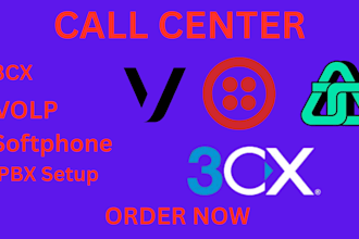 set up full call center and configure sip trunk for inbound and outbound call