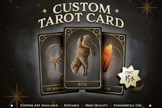 draw detailed game art for tarot or oracle decks
