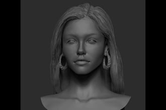 sculpt realistic 3d head bust,3d bust model, 3d head sculpting,