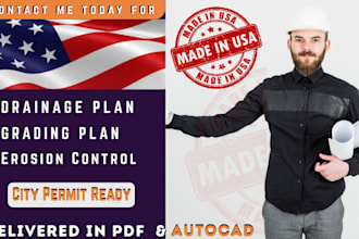 create grading drainage plan and erosion control plan for city permit in autocad
